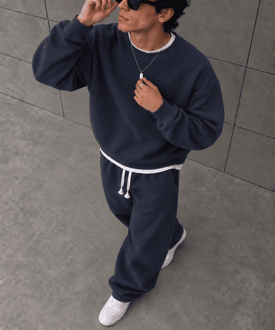 Basıc Sweatshırt Takım lacivert