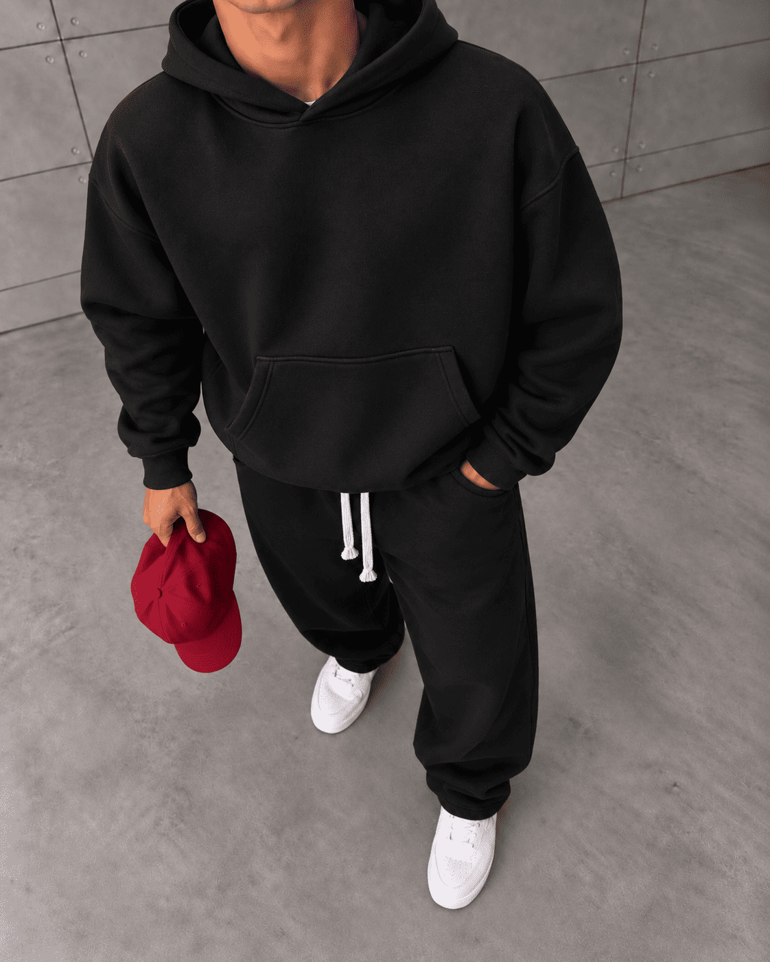 Basic Hoodie Takım Siyah