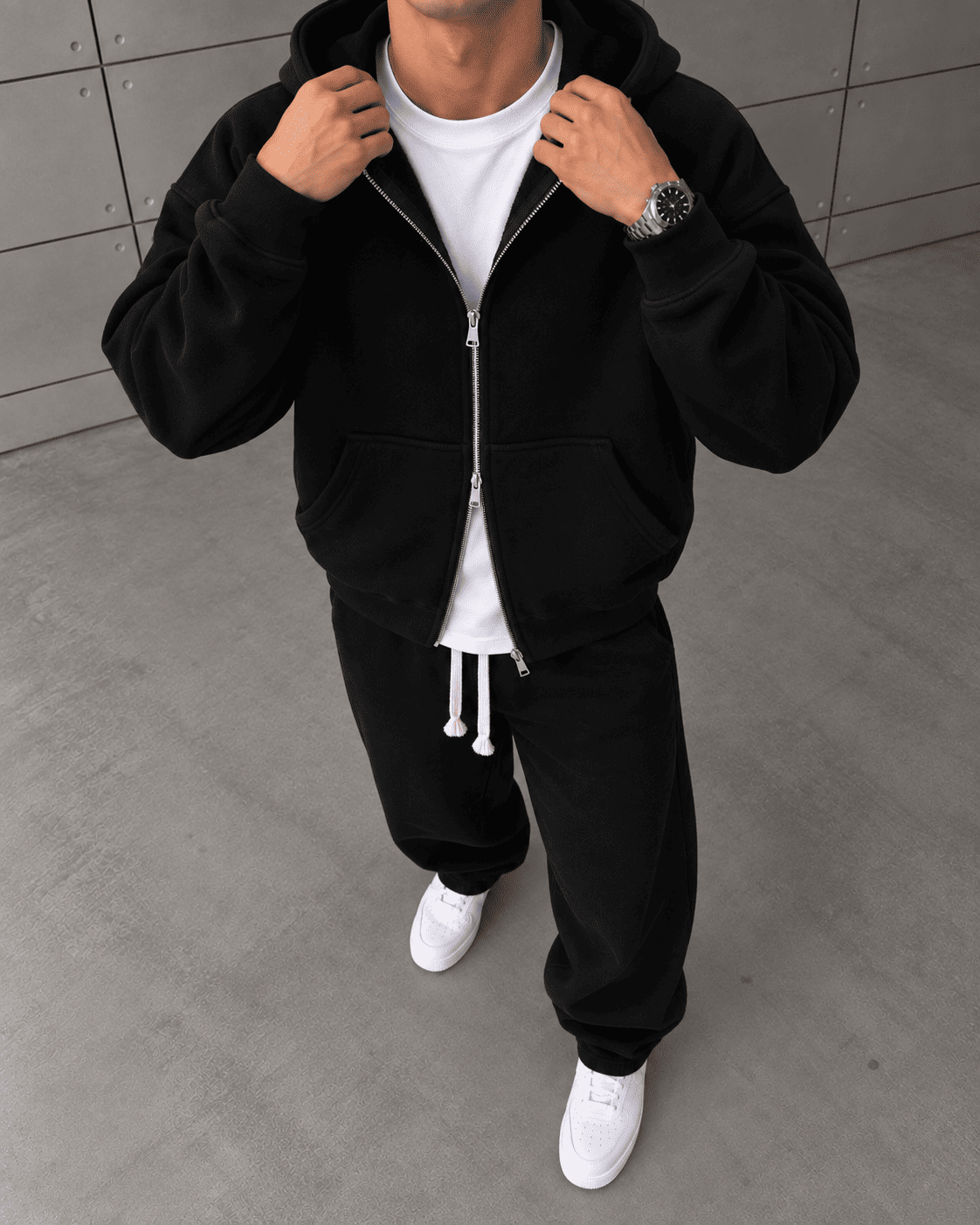 Basıc Zipper Takım Siyah