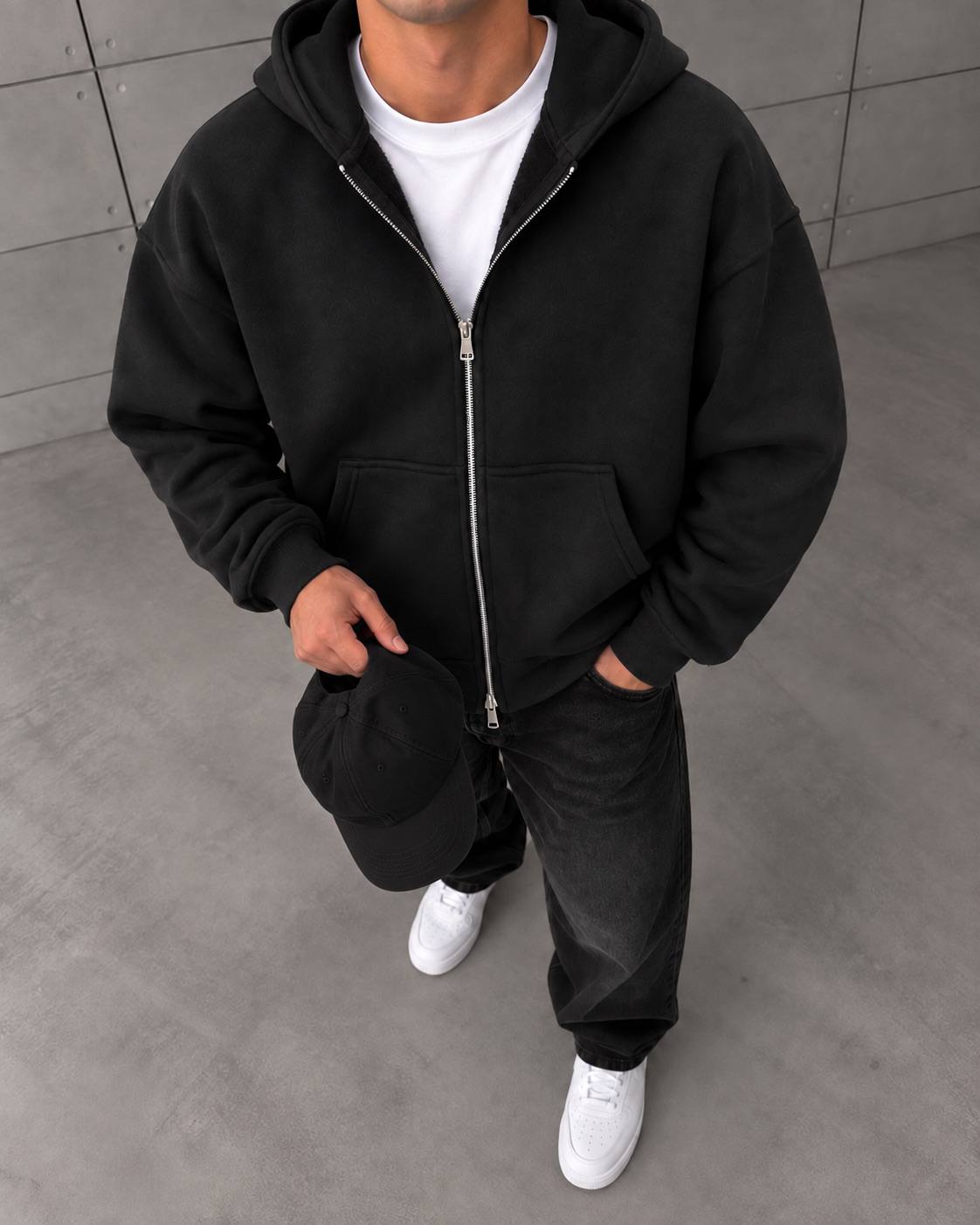Basic Zipper siyah