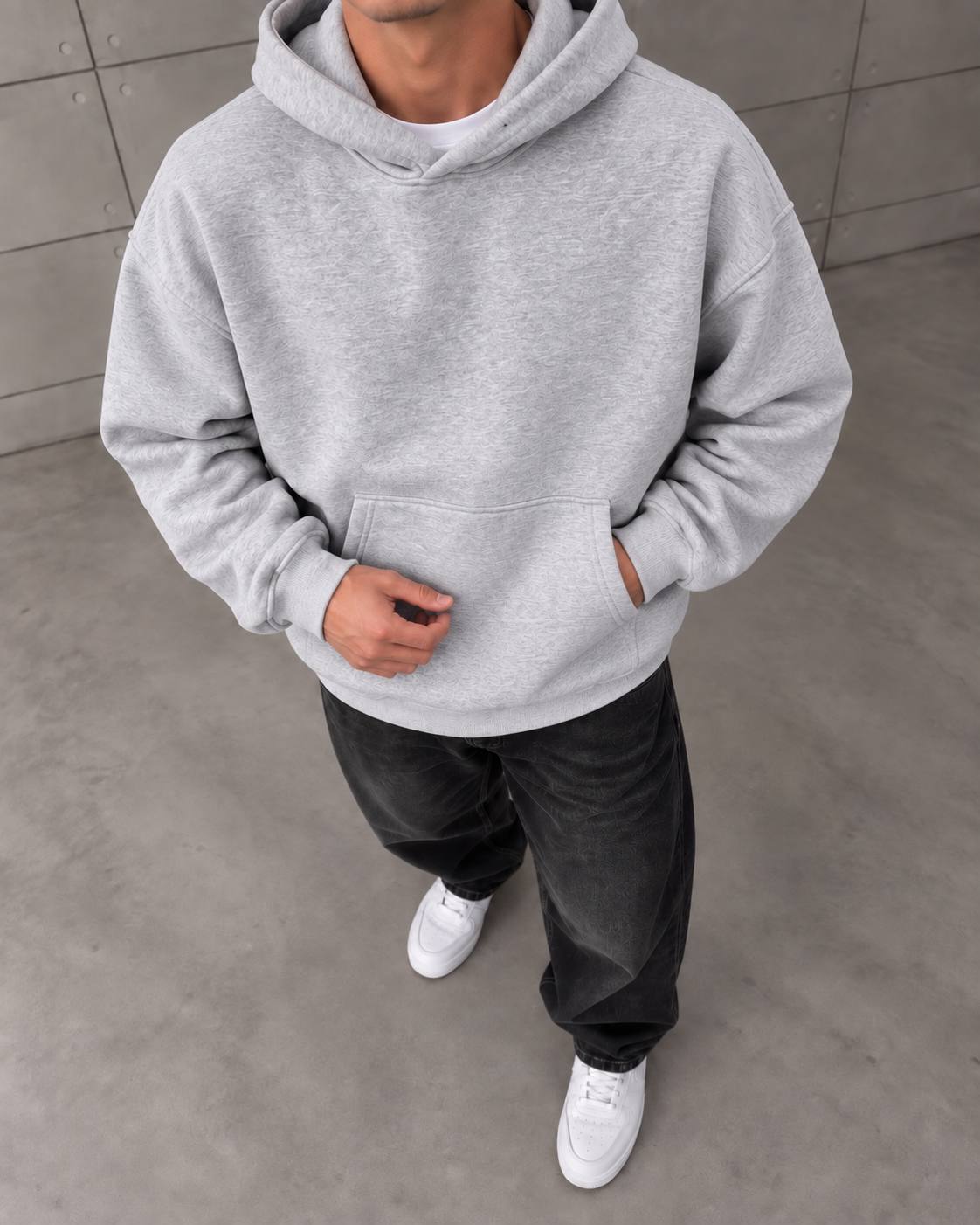 Basic Gri Hoodie